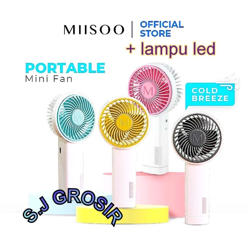Miisoo kipas angin mini portable Dengan Led angin kencang