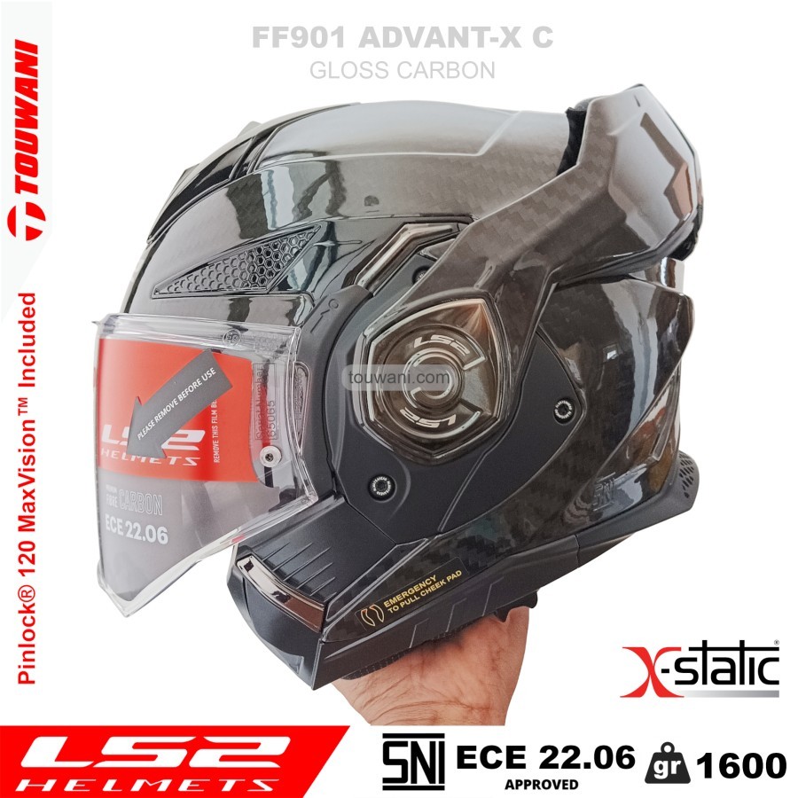 LS2 FF901 ADVANT-X CARBON GLOSS | HELM MODULAR FF 901