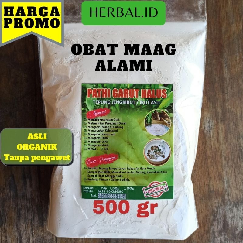 

TEPUNG PATI GARUT 500 GRAM ASLI OBAT SAKIT MAAG, NYERI LAMBUNG, DIARE, MENGATASI ASAM LAMBUNG