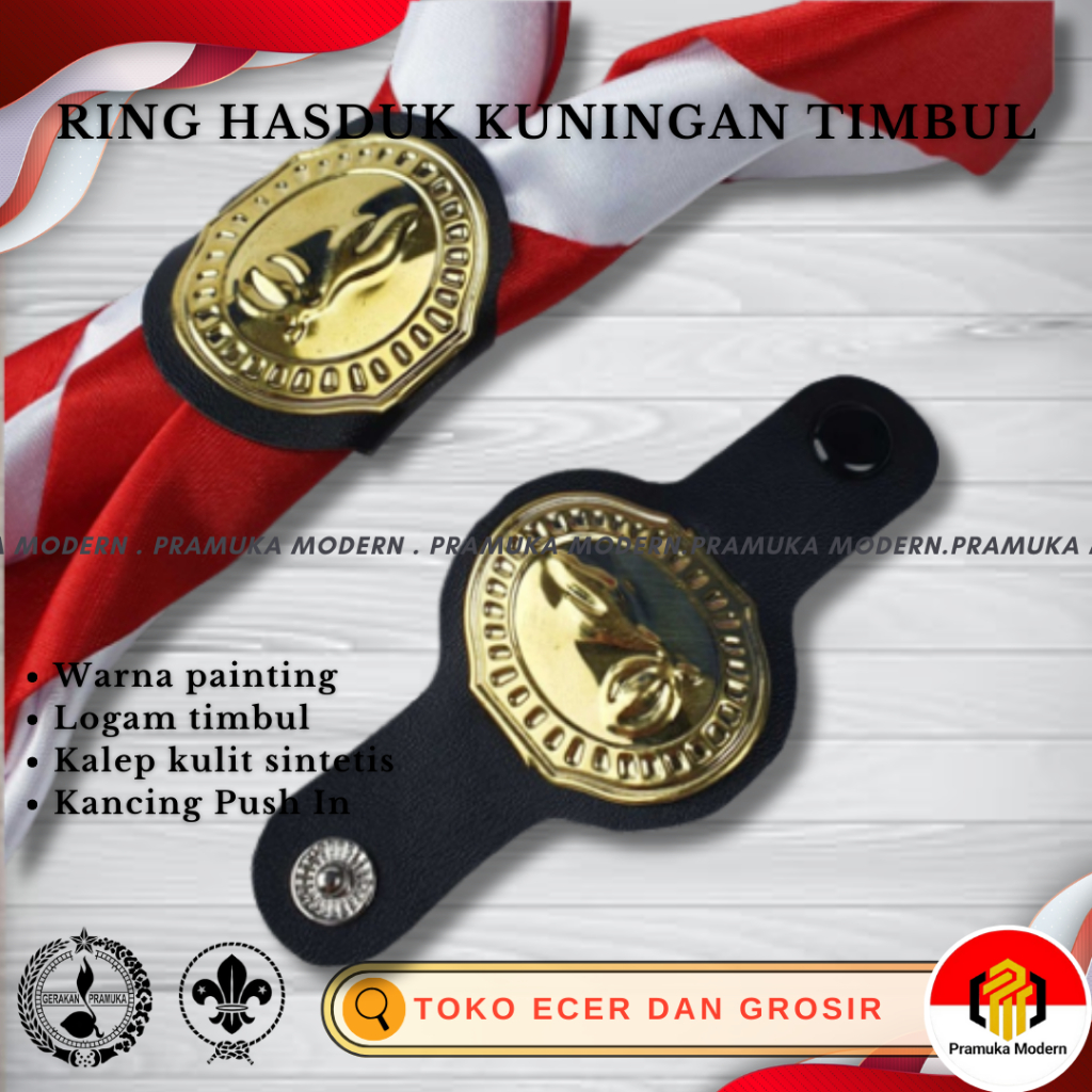 Ring hasduk tunas dan wosm kancing / ring hasduk tunas wosm polos kalep timbul
