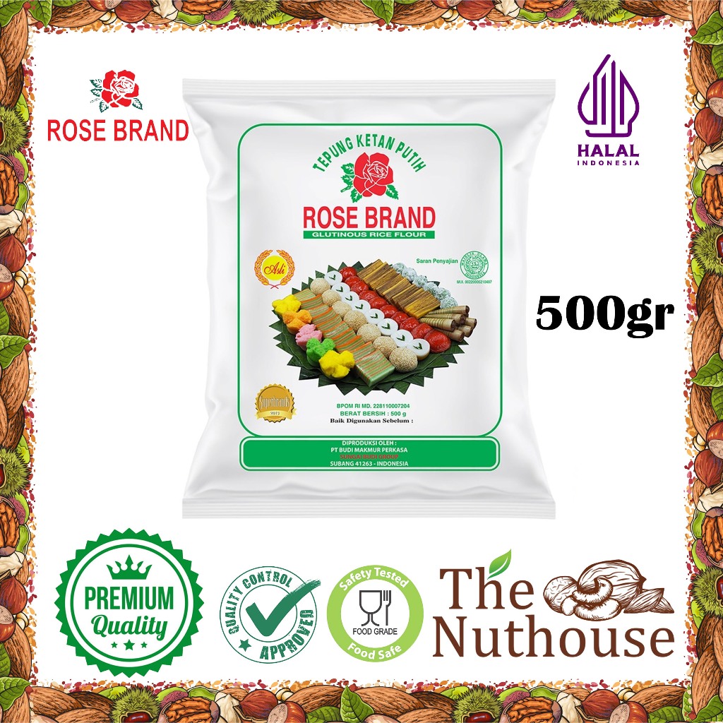 

ROSE BRAND TEPUNG KETAN Putih / Glutinous Rice Flour 500gr [HALAL]