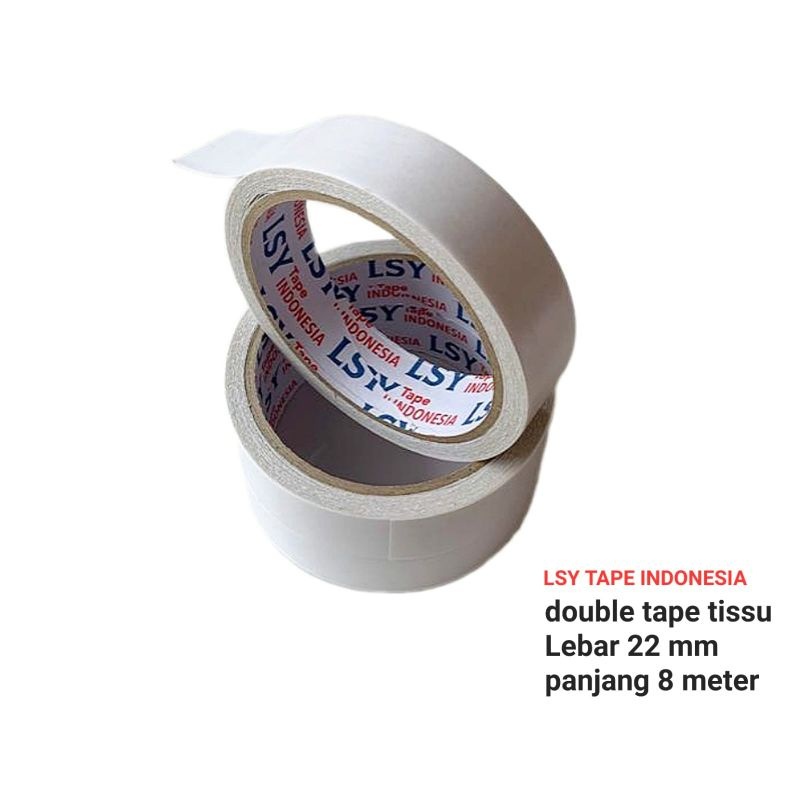 

LSY Double Tape 22mm x 10yard Full | Isolasi Tape Double 22mm x 10yard