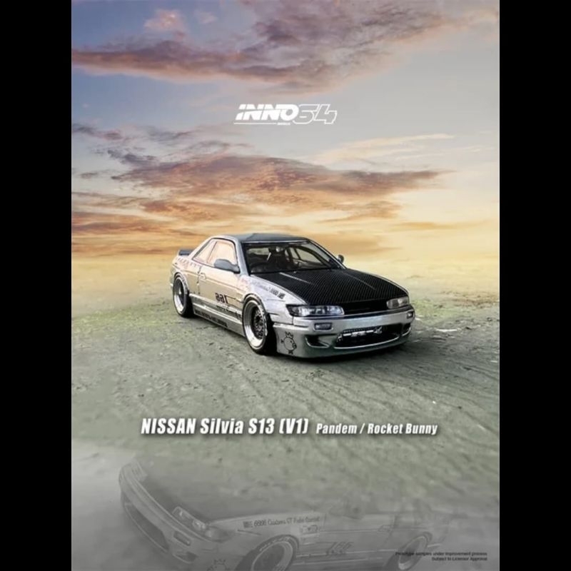 INNO64 1/64 Diecast Pandem Rocket Bunny Nissan Silvia S13 Silver