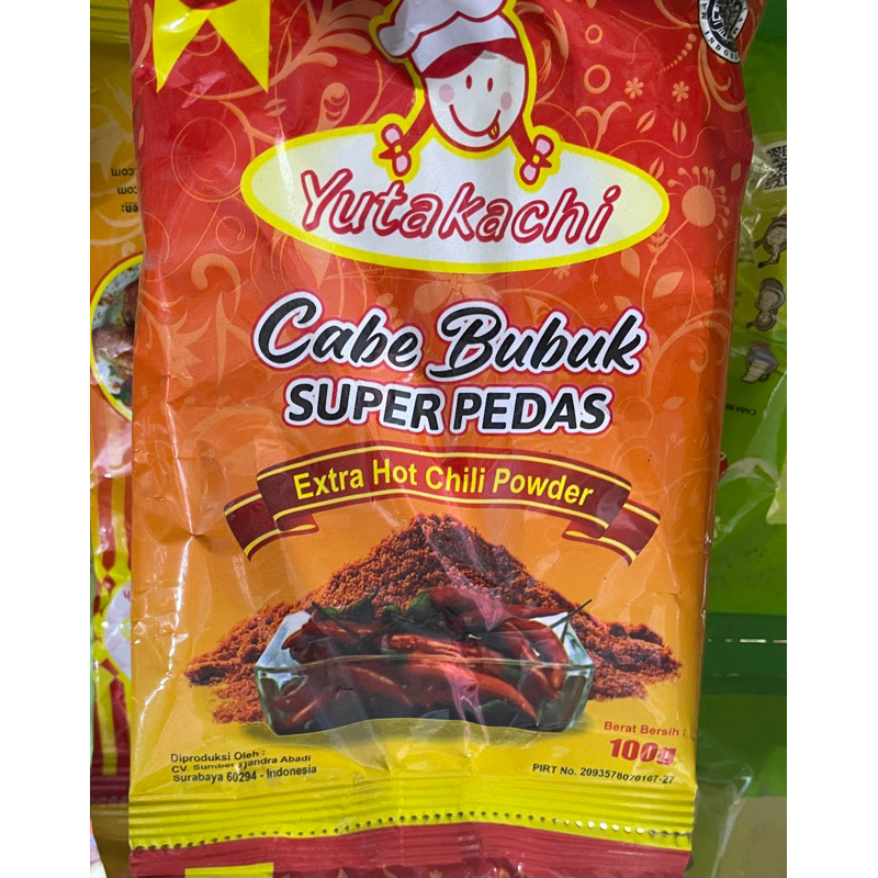 

Cabe Bubuk Super Pedas 100g Yutakachi / Chili Powder Extra Hot 100g / Gochugaru / Cabe bubuk asli halus kasar / Bumbu Tabur Keripik / Bubuk Tabur Kerupuk / Cabai bubuk Makaroni Basreng Seblak / Pusat Bumbu