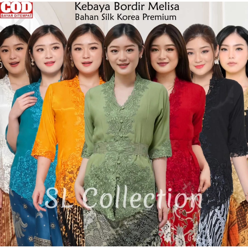 Atasan Kebaya Bordir Modern Wanita Kekinian Lengan 3/4 Aneka Warna Terbaru | Pakaian Kondangan
