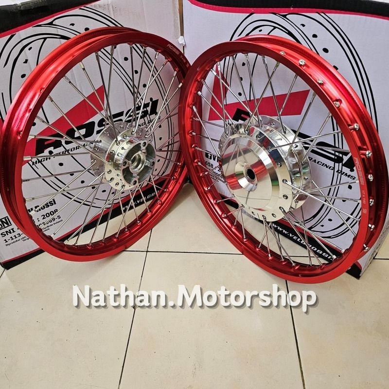 VELG VELK BEAT VARIO SCOOPY GENIO MIO RING 17 ROSSI ORIGINAL DEPAN BELAKANG