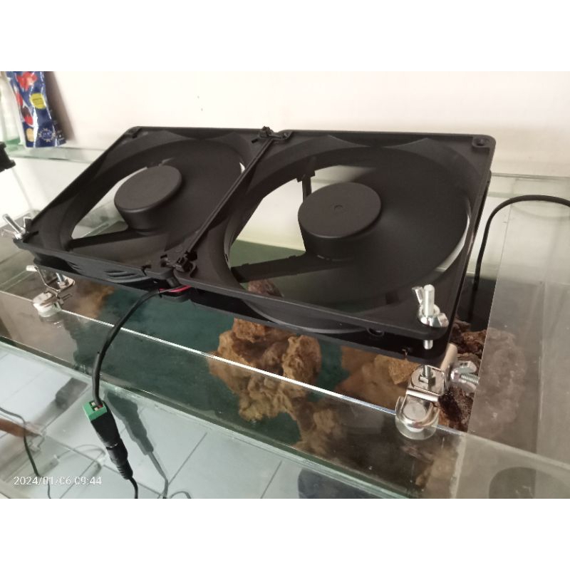 SINGLE DOUBEL FAN COOLING FAN KIPAS 12 CM PENDINGIN AQUASCAPE AQUARIUM AKUARIUM KOLAM MINI
