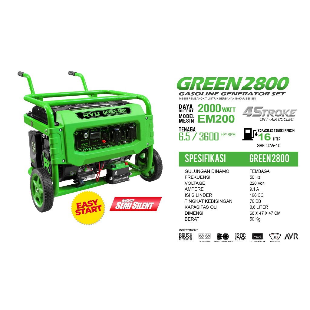 GENSET/GENERATOR SET GREEN2800 - RYU