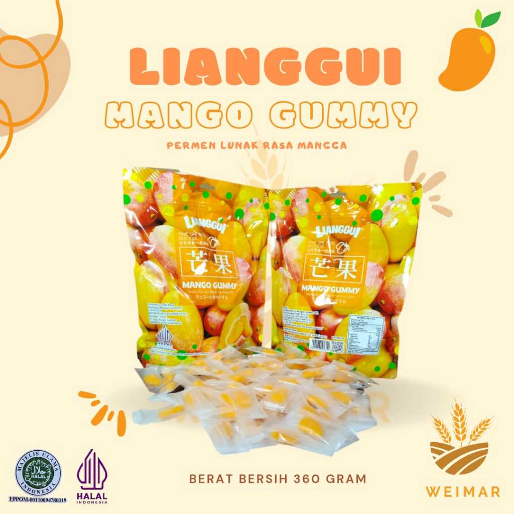 

LIANGGUI PERMEN LUNAK RASA MANGGA - 360GR / 100GR