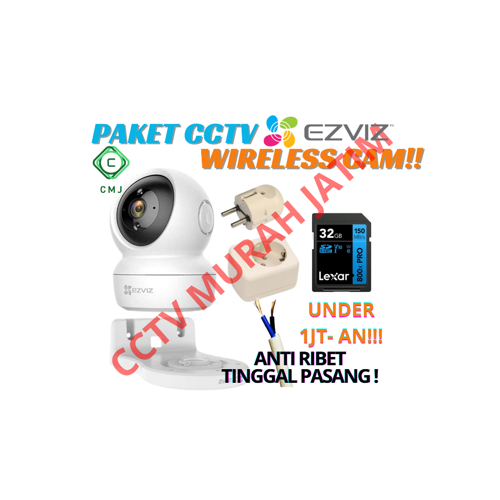 Paket CCTV EZVIZ  C6N 2MP Smart WiFi Camera Wireless