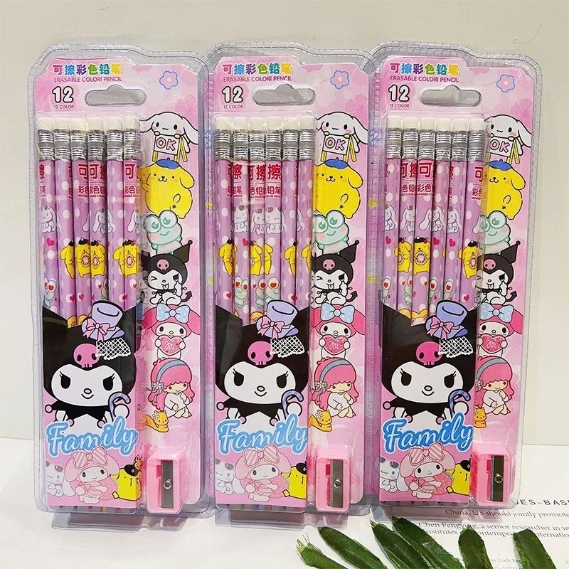 

(12 WARNA) PENSIL WARNA HB ANAK SEKOLAH SANRIO TERBARU