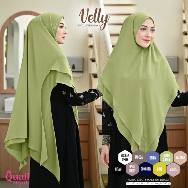 Khimar Velly by Quail Hijab | Hijab 2 Layer | Hijab Jumbo | Hijab Ceruty