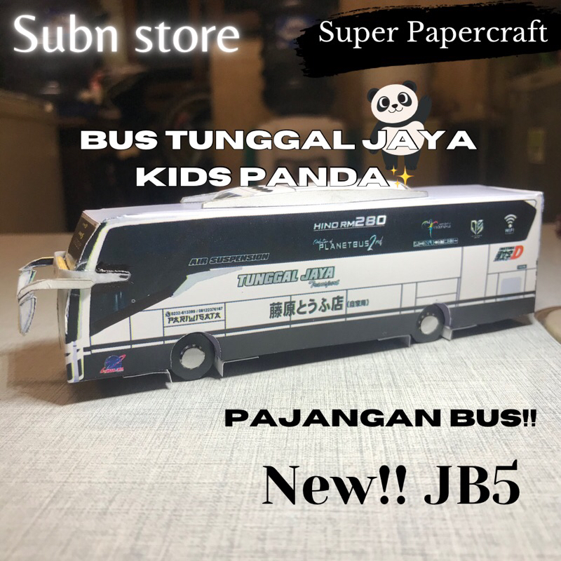 papercraft bus tunggal jaya kids panda baru jetbus 5 JB5 miniatur bus scale 1:64 skala 1:64