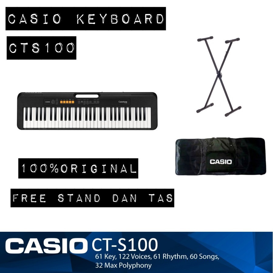 Keyboard Casio CTS 100 / Casio CT-S100 / CTS 100 Garansi Resmi