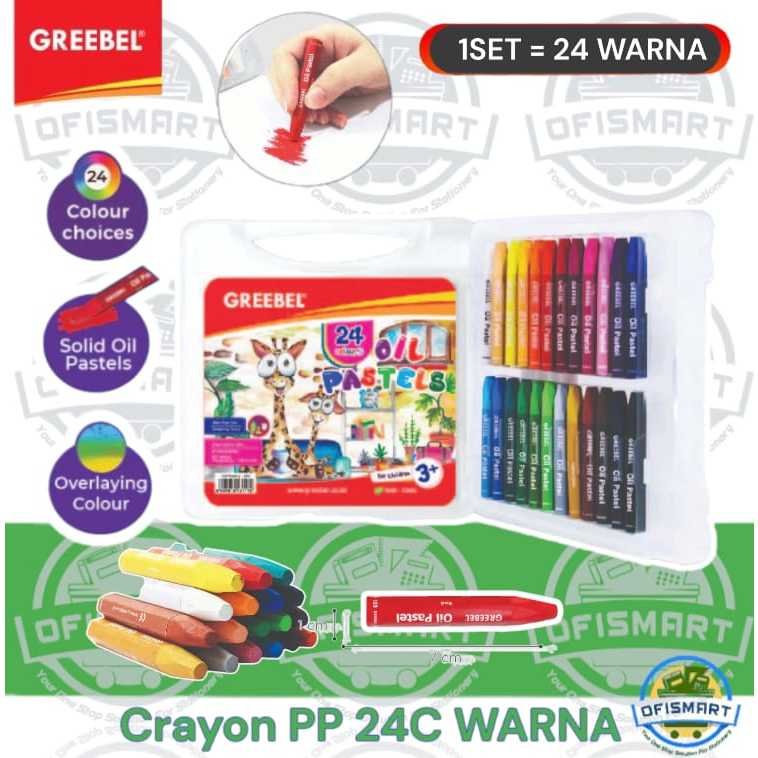 

Greebel Krayon Kids Oil Pastel Crayon PP 24-C | @1Set=24Warna