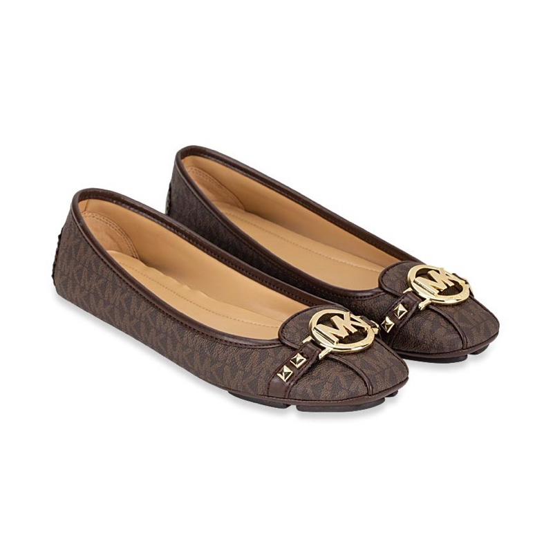 MICHAEL KORS Fulton Stud Signature Flats Brown