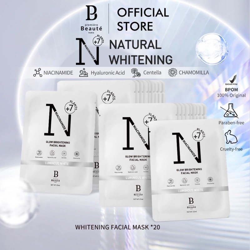 ❤️ SC ❤️ 𝗣𝗥𝗘𝗠𝗜𝗘𝗥𝗘 𝗕𝗘𝗔𝗨𝗧𝗘 Luminous White Skincare Series Whitening Essense Face Mask 25ml masker waja