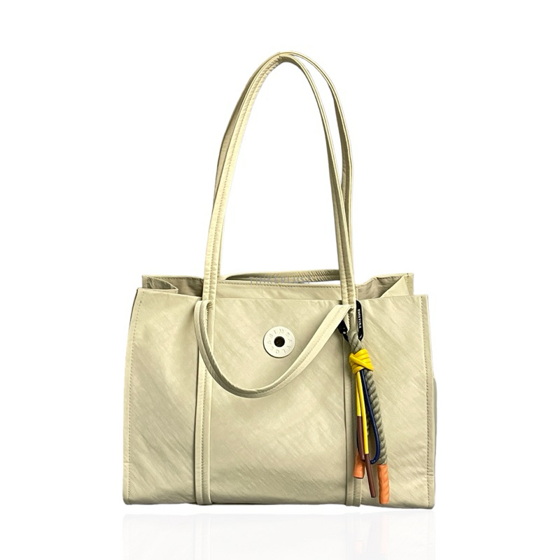 BYL Cream Nylon Shopper Tote Bag