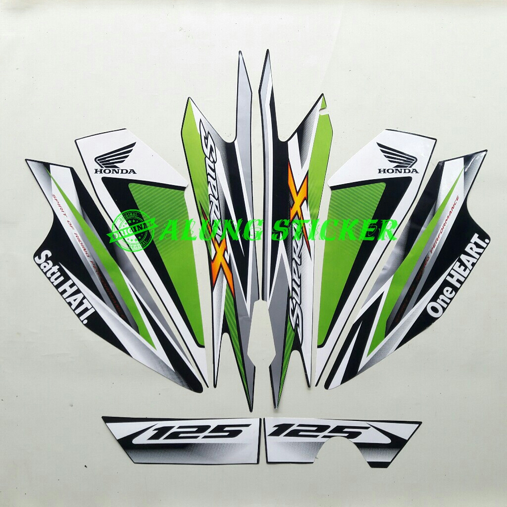 STIKER STRIPING BODY MOTOR SUPRA X 125 2013 HIJAU