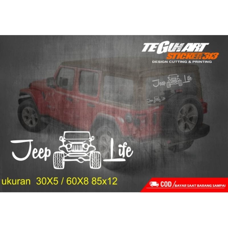 STICKER CUTTING MOBIL JEEP LIFE OFFROAD ADVENTURE