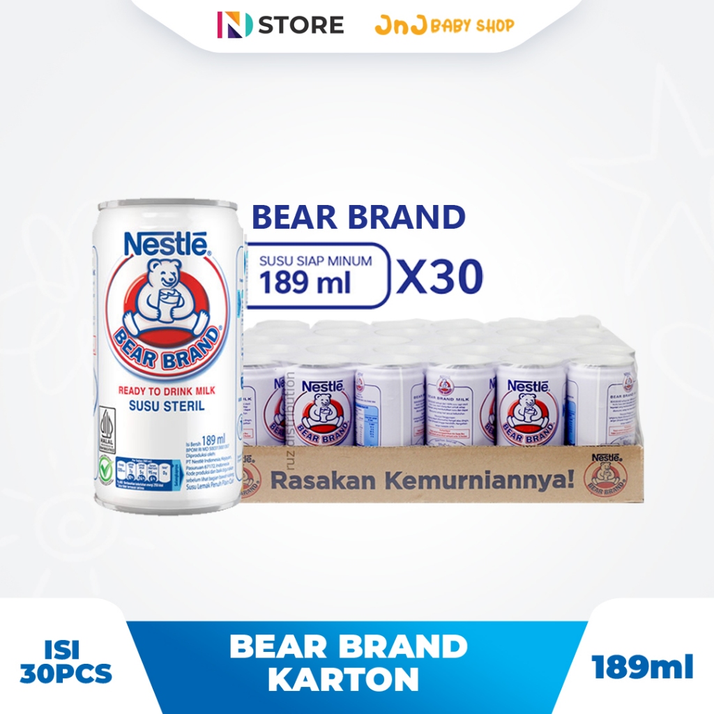 

Susu Bear Brand Susu Steril Kemasan 189ml 1Karton isi 30pcs