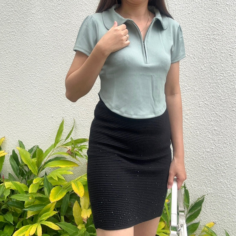 JETA Jenewa Knit Top | Atasan Wanita Rajut - Korean Top - Baju Rajut Kerah Wanita Kantor Kerja Kulia