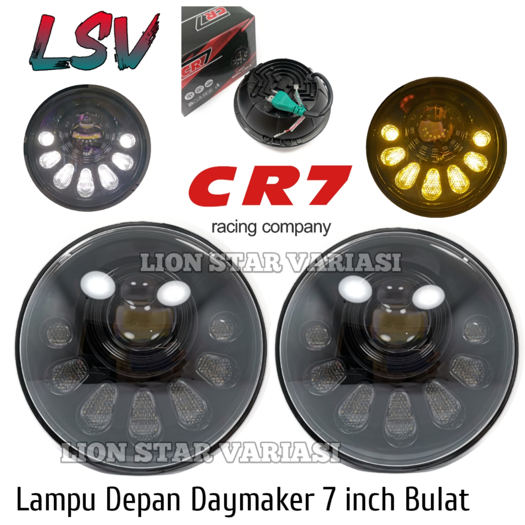 Lampu Daymaker Lampu Depan Daymaker 7 In Inch Inci Universal Model Bulat Motor Mobil Waterproof