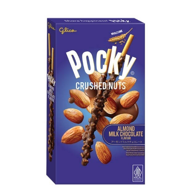 

Pocky Crushed Nuts biskuit Stik Almond Milk Chocolate 25 gr