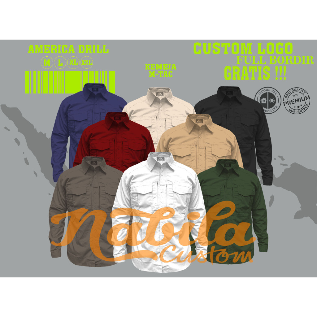 Kemeja Tactical M-TAC Kemeja Tactical Outdoor Kemeja Lapangan Kemeja Tactical Bordir custom