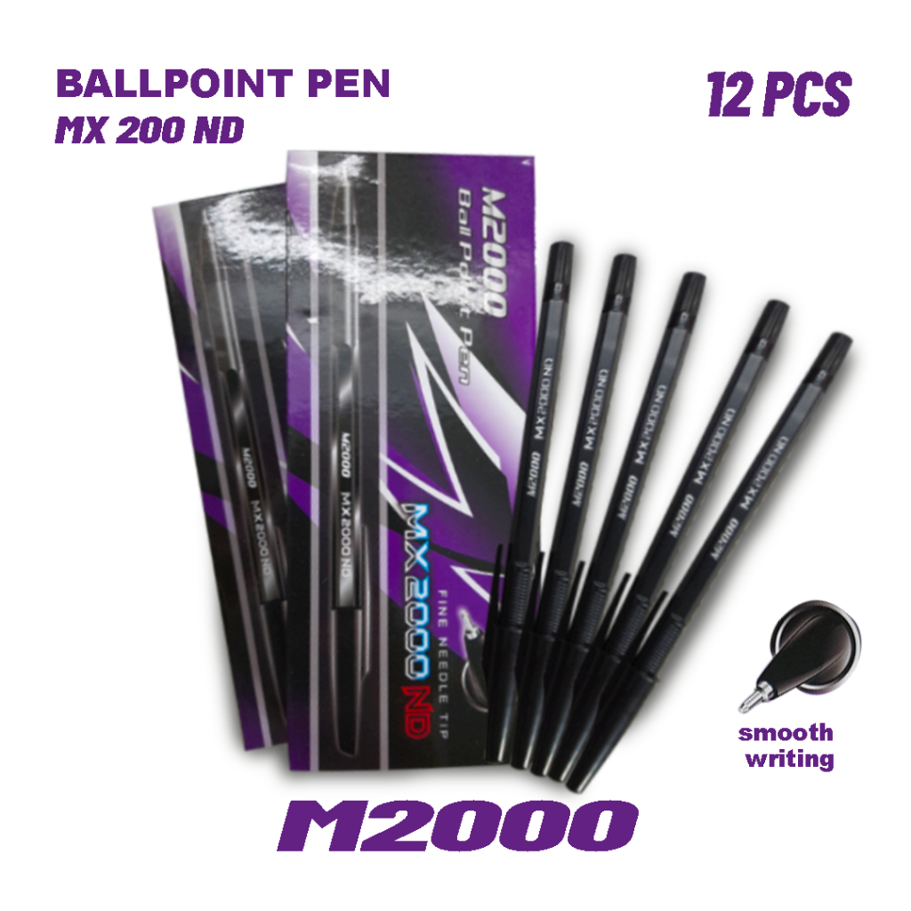 

1 PACK (12 PCS) BOLPOIN MERK M2000 / MX2000ND BOLPOIN STANDART HITAM