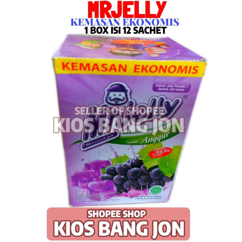 

Mr Jelly Rasa Anggur Kemasan Ekonomis 1 Box Isi 12 Sachet 10gr