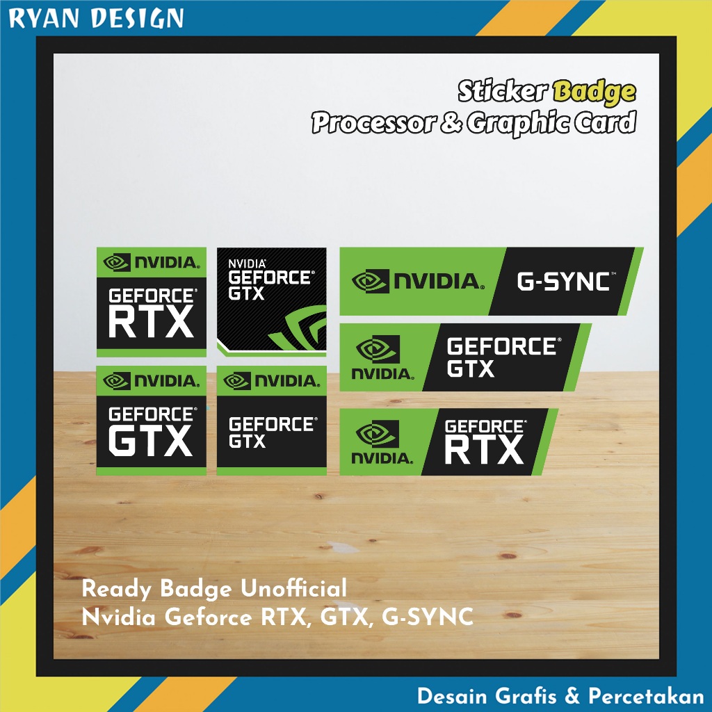 Sticker Logo Nvidia Geforce RTX GTX G-Sync Sticker Badge Graphic Card