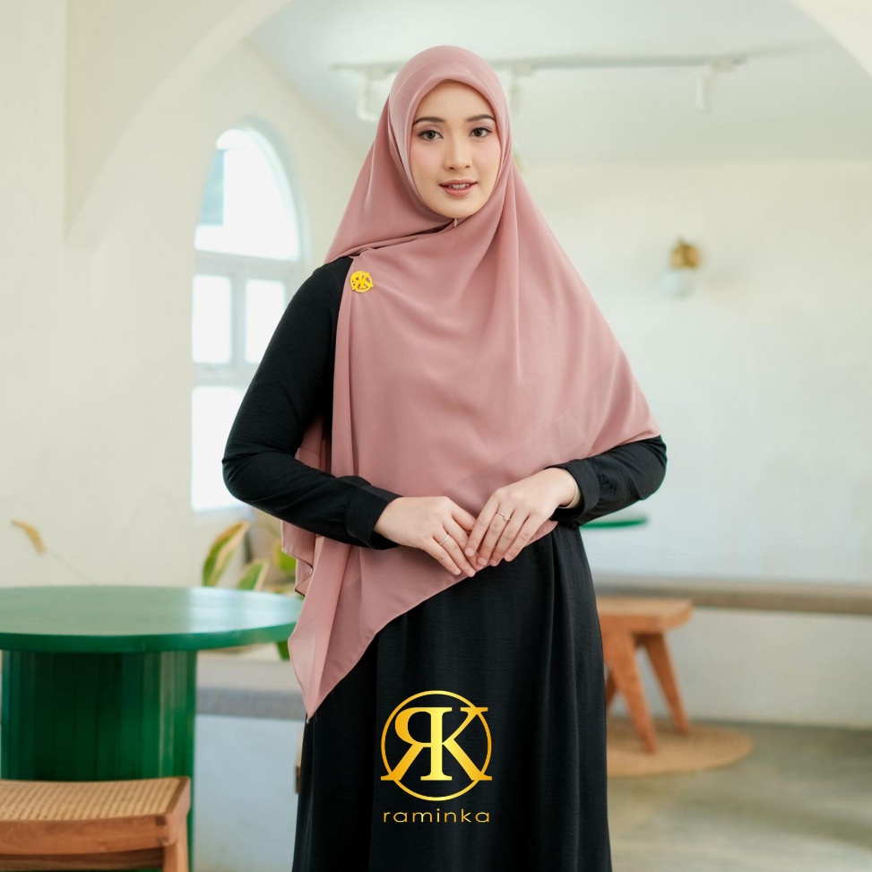 Disc Kode6c6Bq Raminka Hijab Syari Fatimah Khimar 2 Layer Kerudung Instan Jilbab instan Hijab Zipper
