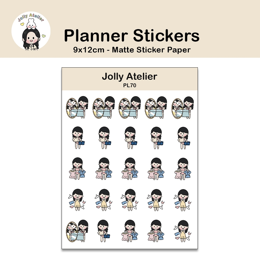 

Pick a Outfit / pilih baju stickersheet | Planner sticker [jollyatelier]