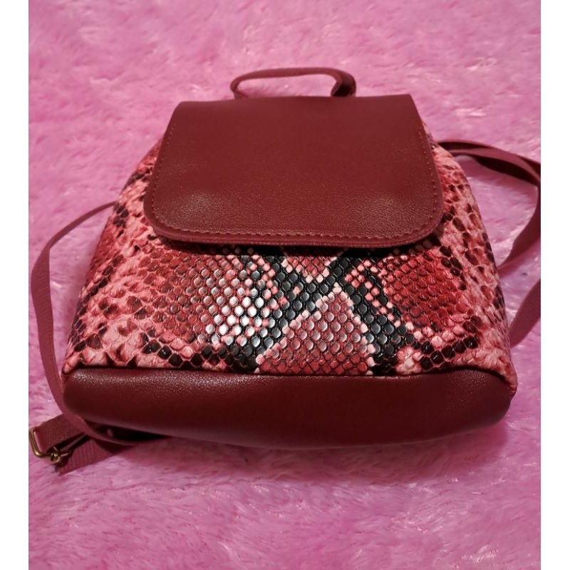 Sling Bag hand phone Tas multi fungsi (Sling & Ransel) Motif Kulit-ular snake-skin
