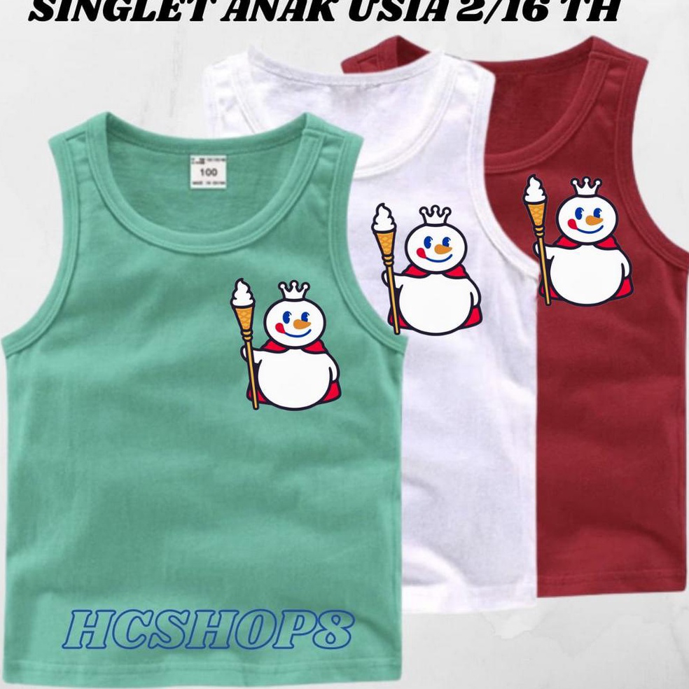PAKET LENGKAP Singlet Anak baju kaos anak Logo MIXUE Unisex Ideal Usia 216th Singlet Anak Anak Pakai