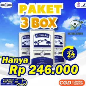 

SUPER DISKON Paket Bebas Sesak Nafas 3 Box ETAWAKU PLATINUM Susu Kambing Krimer Bubuk Etawa ORIGINAL