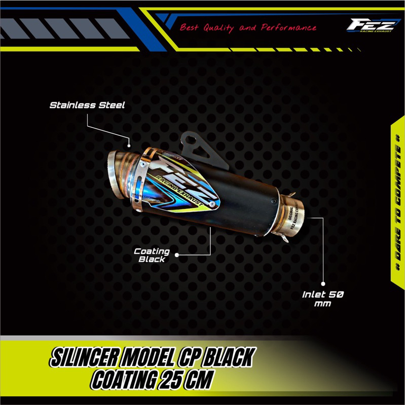 KNALPOT (SILINCER ONLY) BLACK COATING BY FEZ EXHAUST