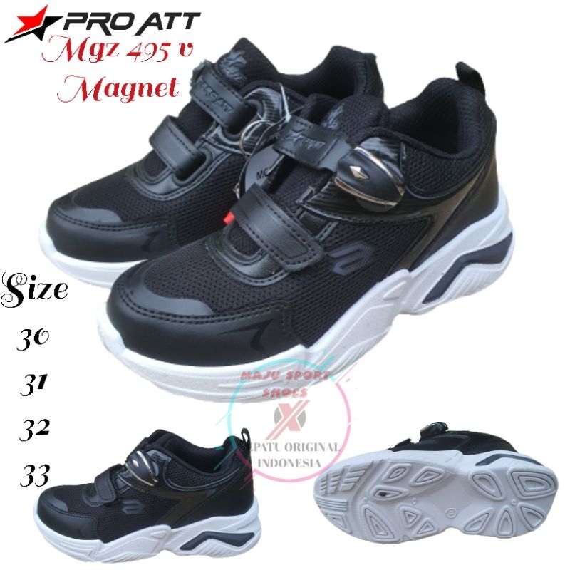 Terlaris Pro Att Mgz 495 V Magnet / Pro Att Mgg 420 421 Magnet Macan - Sepatu Sekolah Anak Hitam