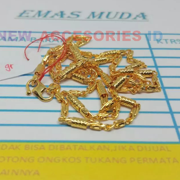 kalung emas muda kadar rendah free surat berat 6gr panjang 45cm kalung dewasa motif bambu model terb