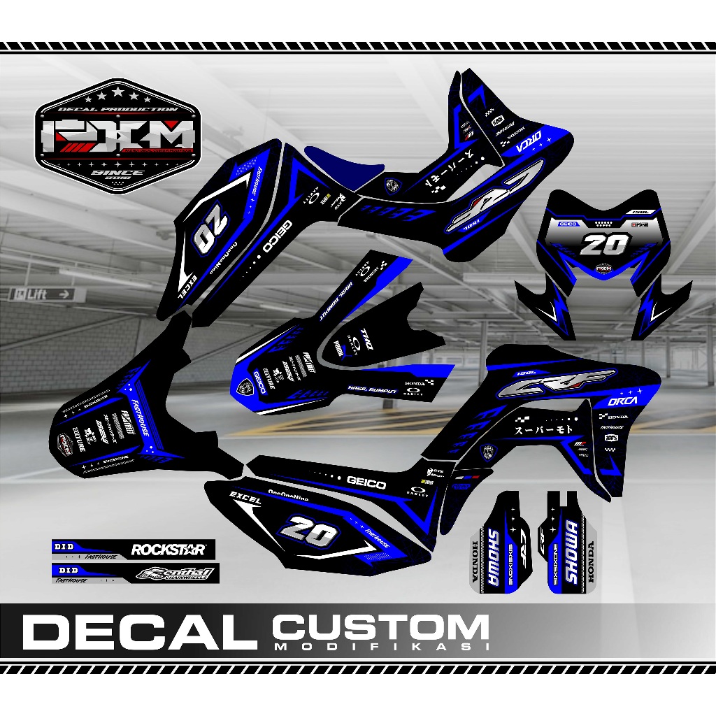 decal crf 150 l full body Biru, Stabilo, Tosca, Merah, dan gradien elegan keren