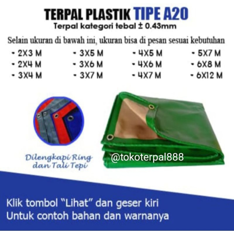 TERPAL A20 SUPER KOREA. UKURAN CUSTOM