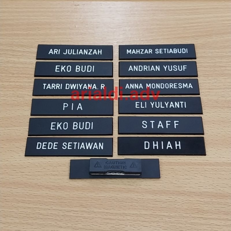 

Al Papan nama dada grafir hitam doff full magnet hitam nemetag dove magnet besar hitam