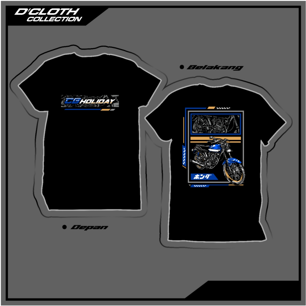 Kaos honda cb holiday katun pe 24s lengan pendek super premium high quality,kaos wonderful cb,kaos c