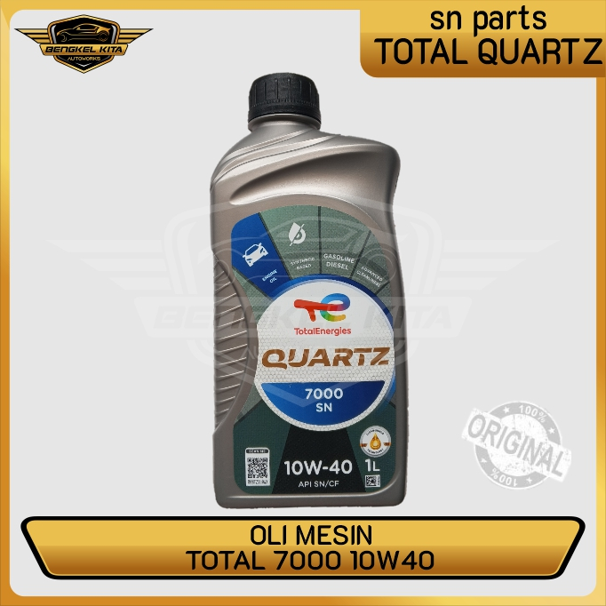 Total Quartz 7000 10W40 10W 40 SN CF 1L Oli Mesin Bensin Synthetic Based dengan CleanShield Technolo