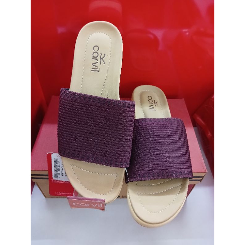 CARVIL SANDAL WANITA / KNITIA-01 L BURGUNDY