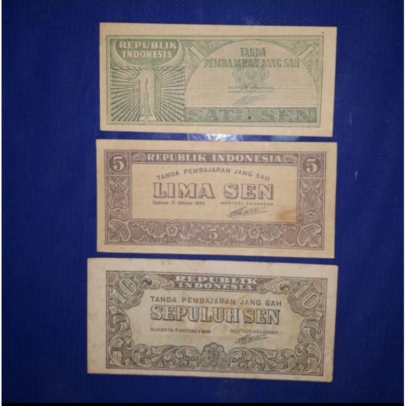 uang kuno indonesia mini set ori tahun 1945 asli