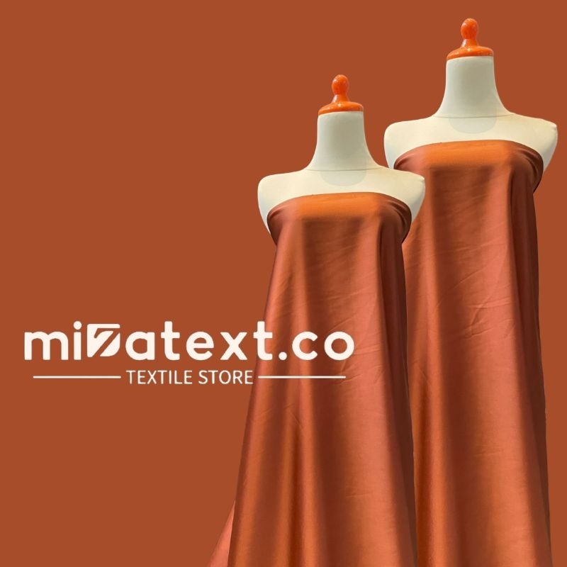 Bahan kain retail satin maxmara premium teracota meteran