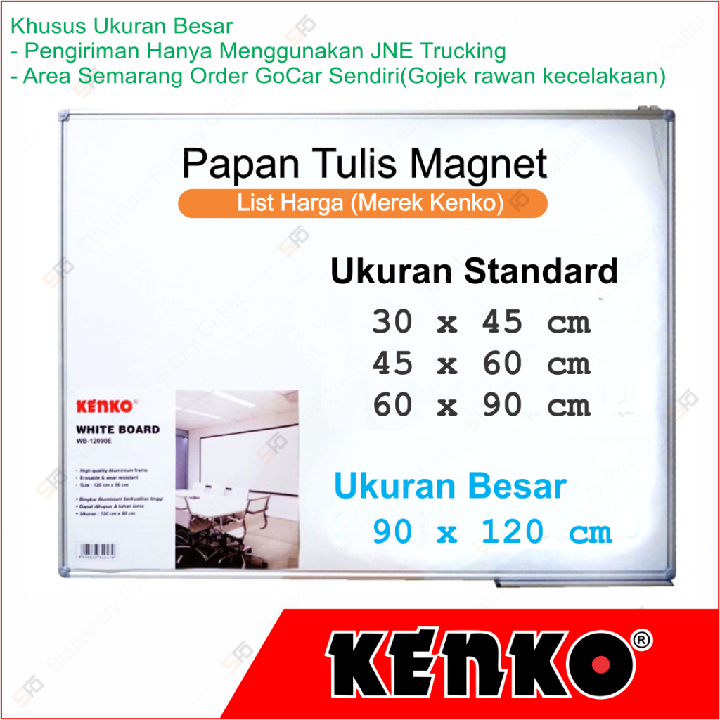 

Papan Tulis Magnet Kenko REJECT 45 x 60 cm - Magnetic Whiteboard