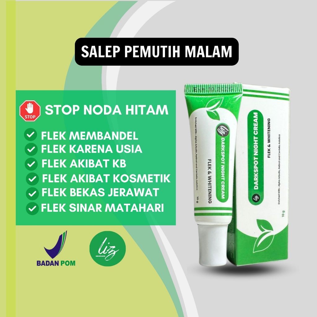 BPOM Salep Darkspot Night Elzet Skincare Salep Night Whitening Pengangkat Sel Kulit Mati Wajah Ampuh